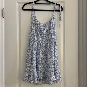 Lily Rose Blue and White Floral Romper